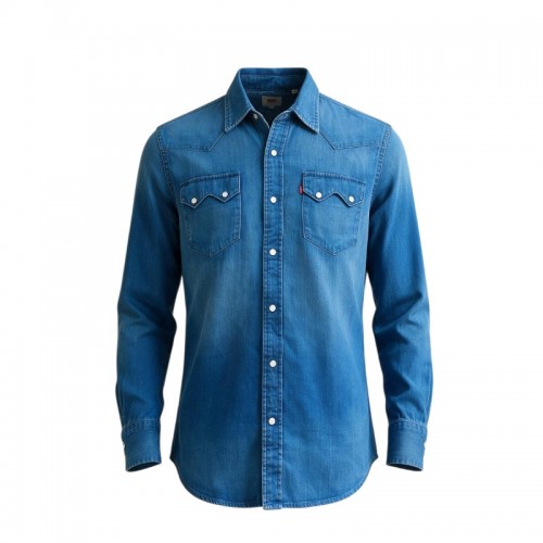 Levi’s Ανδρικό Μακρυμάνικο Τζιν Πουκάμισο – Μπλε – M