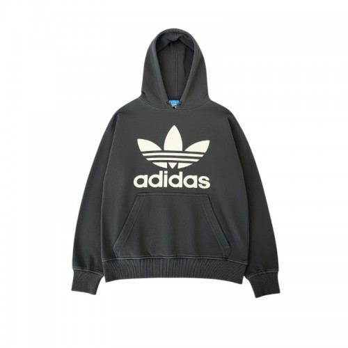 Adidas Originals φούτερ με κουκούλα ανθρακί — L