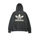 Adidas Originals φούτερ με κουκούλα ανθρακί — L