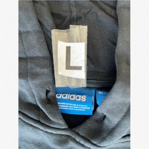 Adidas Originals φούτερ με κουκούλα ανθρακί — L