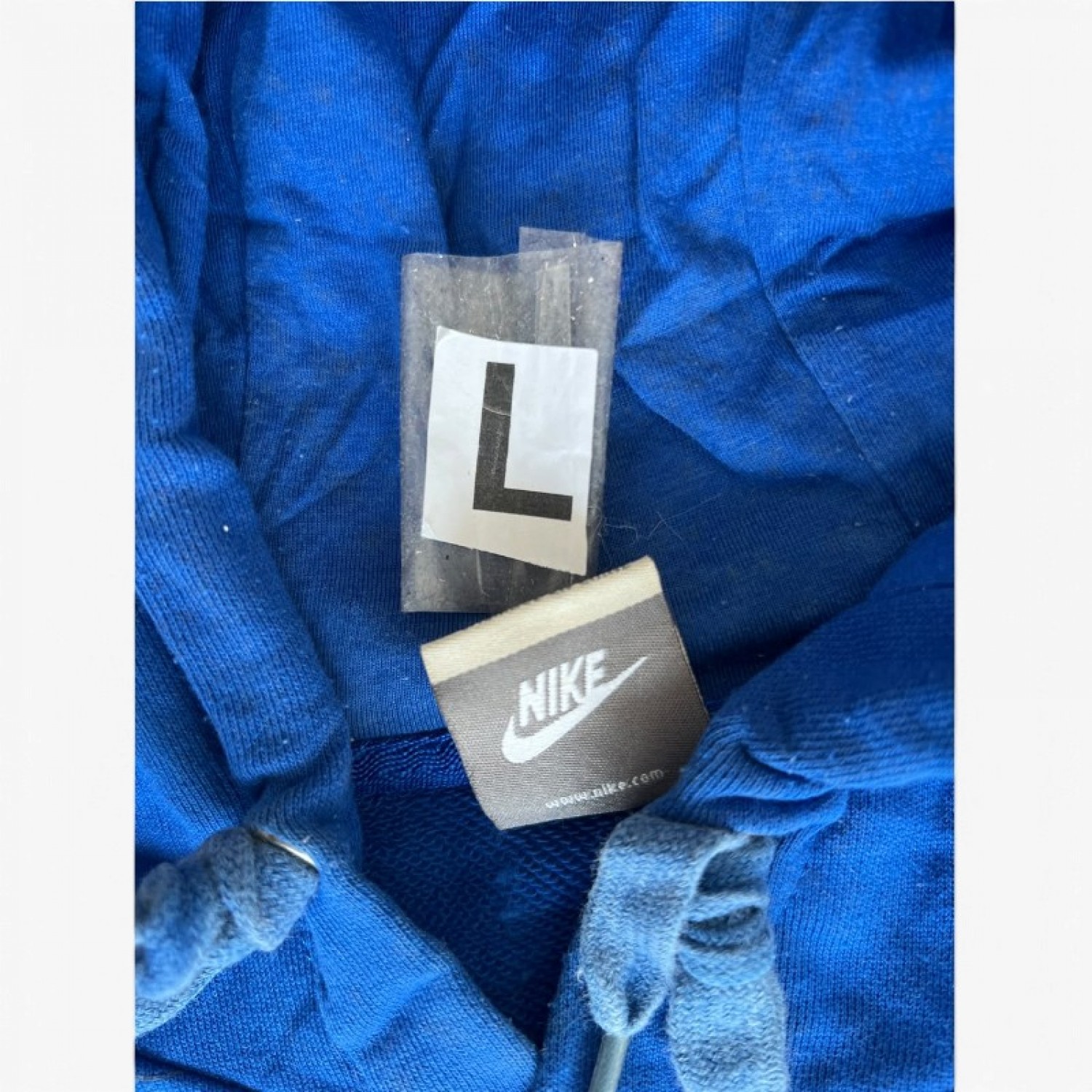 Nike φούτερ με κουκούλα μπλε — L