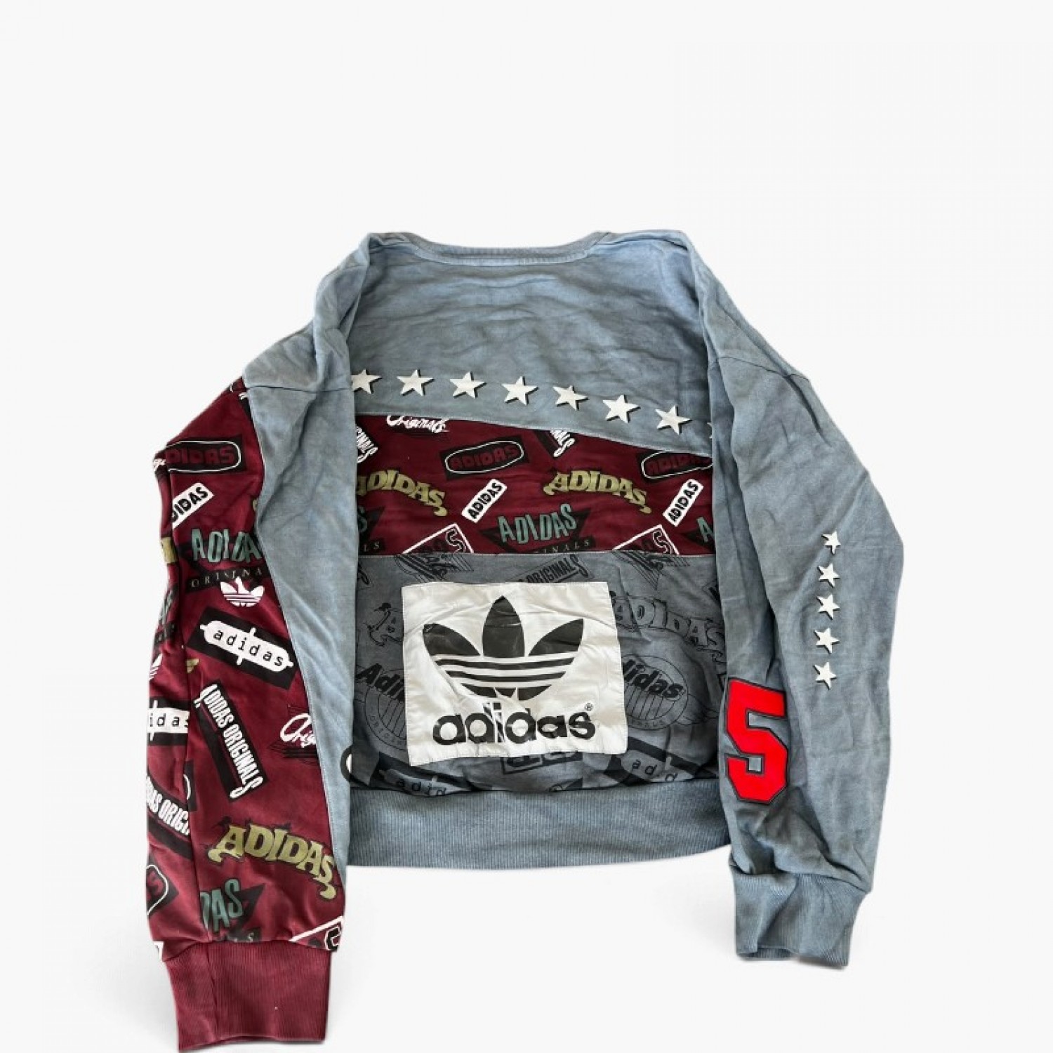 Adidas Originals φούτερ με γραφικά σχέδια γκρι — L