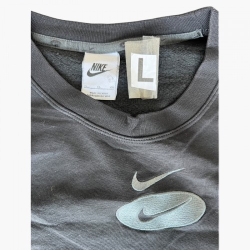Nike φούτερ με διπλό λογότυπο ανθρακί — L