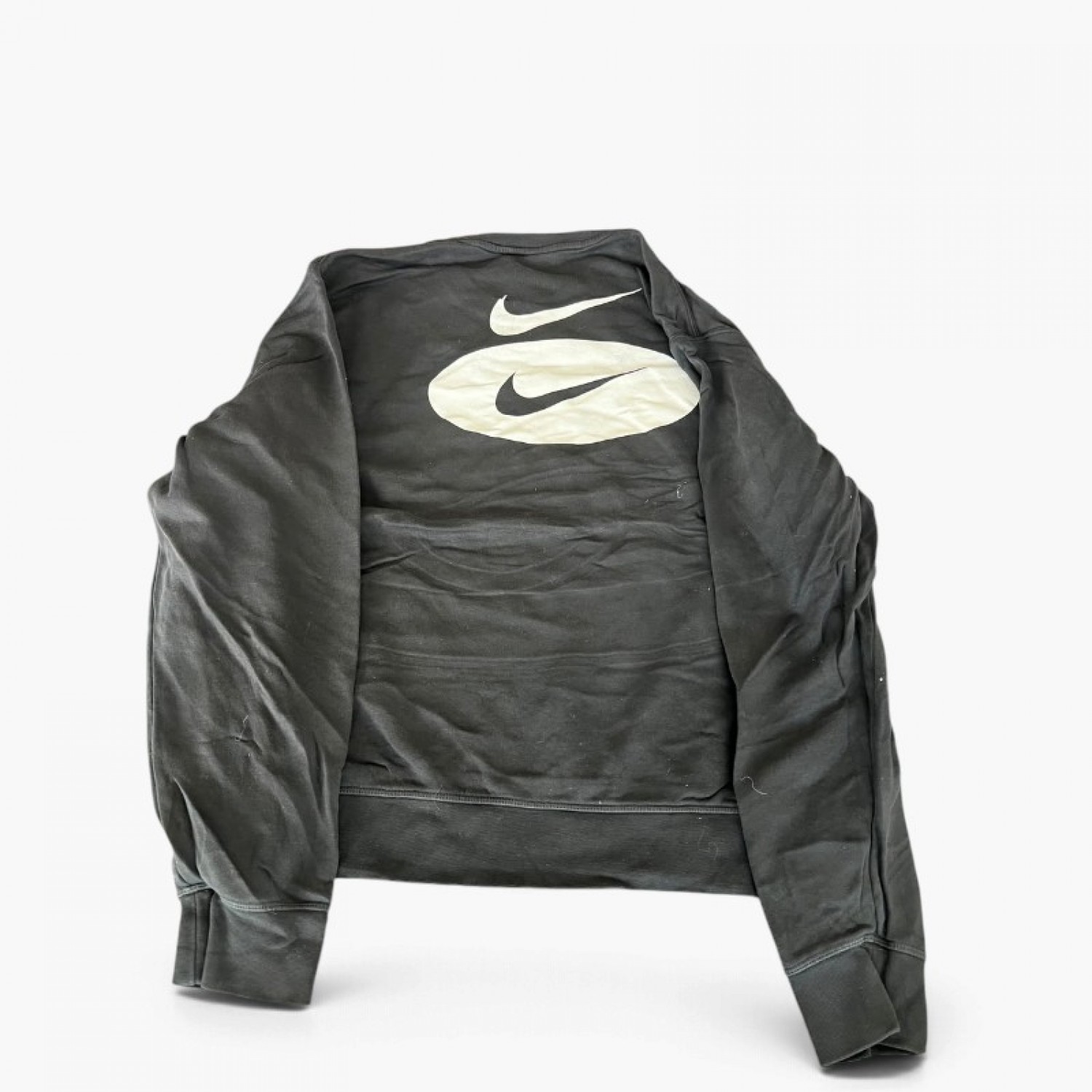 Nike φούτερ με διπλό λογότυπο ανθρακί — L