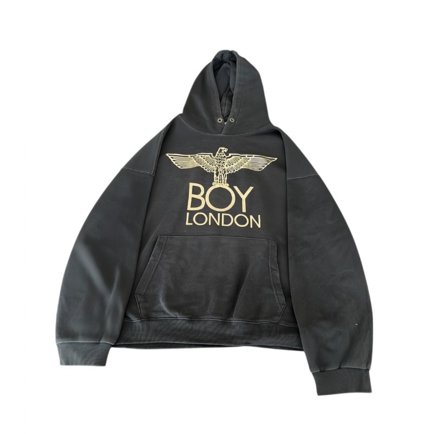 BOY London φούτερ με κουκούλα μαύρο — XXL