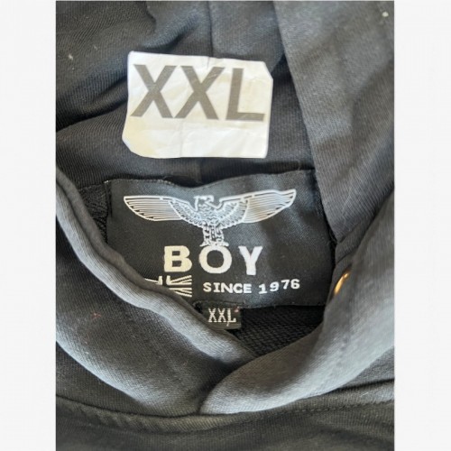 BOY London φούτερ με κουκούλα μαύρο — XXL