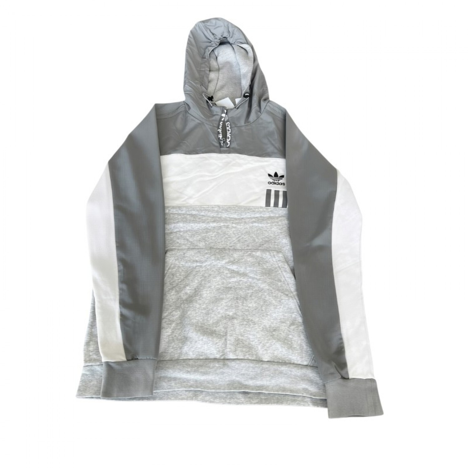 Adidas Originals φούτερ με κουκούλα γκρι — M