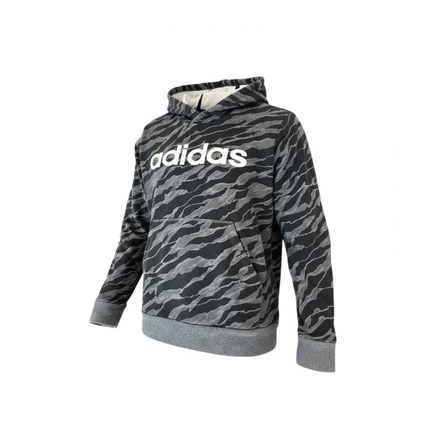 Adidas φούτερ με κουκούλα και σχέδιο παραλλαγής γκρι — XS