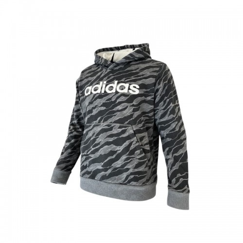 Adidas φούτερ με κουκούλα και σχέδιο παραλλαγής γκρι — XS