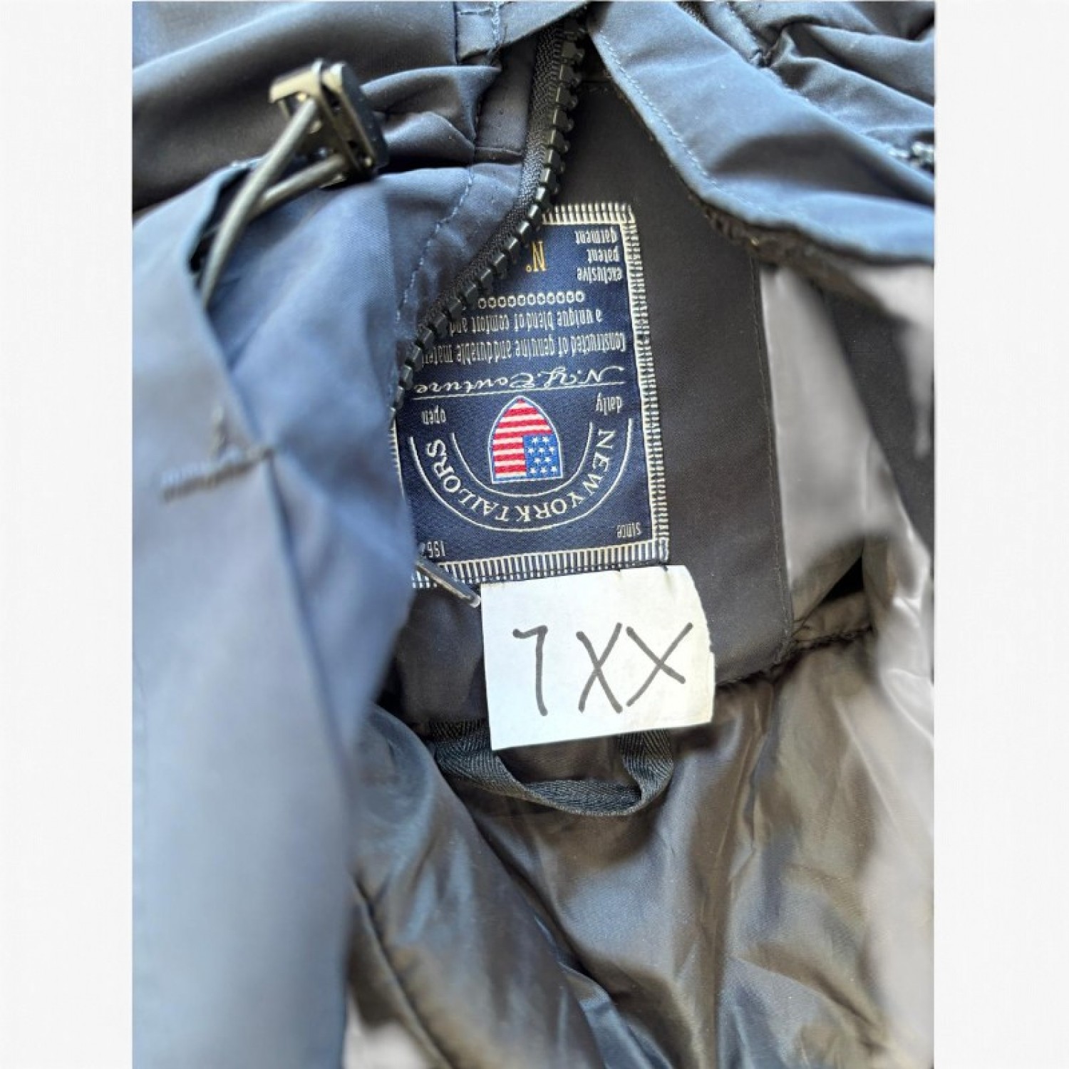 New York Tailors παρκά με κουκούλα ανθρακί — XXL
