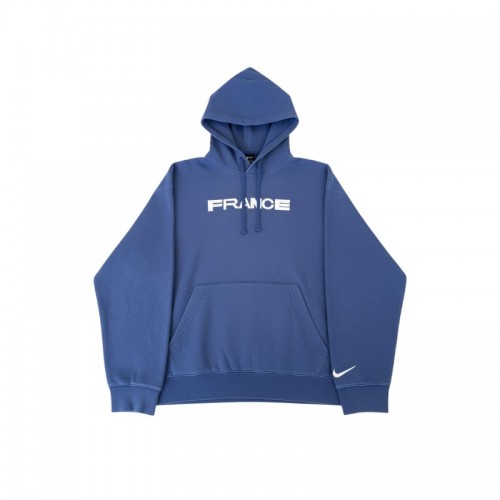 Nike France φούτερ με κουκούλα μπλε — XXL