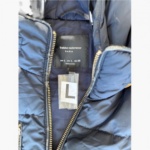 Zara Trafaluc γυναικείο αμάνικο μπουφάν μπλε — L
