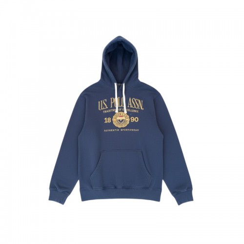 U.S. Polo Assn. ανδρικό φούτερ με κουκούλα μπλε — 3XL