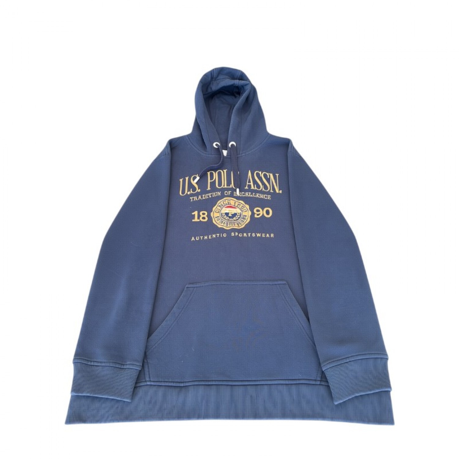 U.S. Polo Assn. ανδρικό φούτερ με κουκούλα μπλε — 3XL