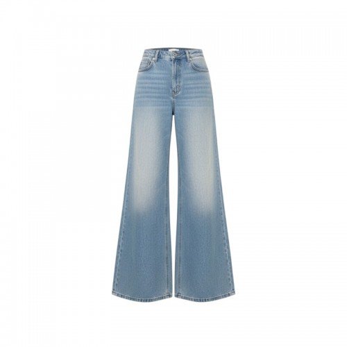 ICHI γυναικείο τζιν παντελόνι wide leg ανοιχτό μπλε — M