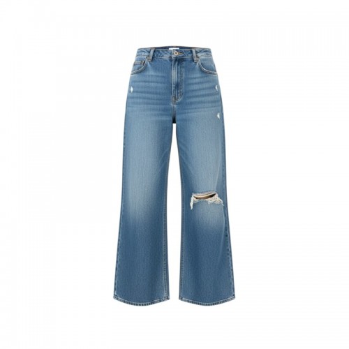 Bershka γυναικείο τζιν παντελόνι wide leg μπλε — περίπου XL