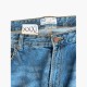 Bershka γυναικείο τζιν παντελόνι wide leg μπλε — περίπου XL