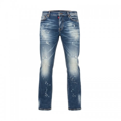 Dsquared2 τζιν παντελόνι με πιτσιλιές μπλε — L