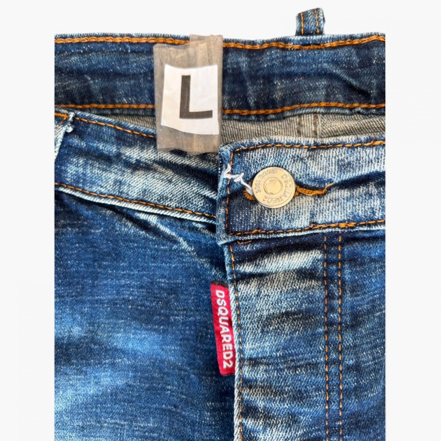Dsquared2 τζιν παντελόνι με πιτσιλιές μπλε — L