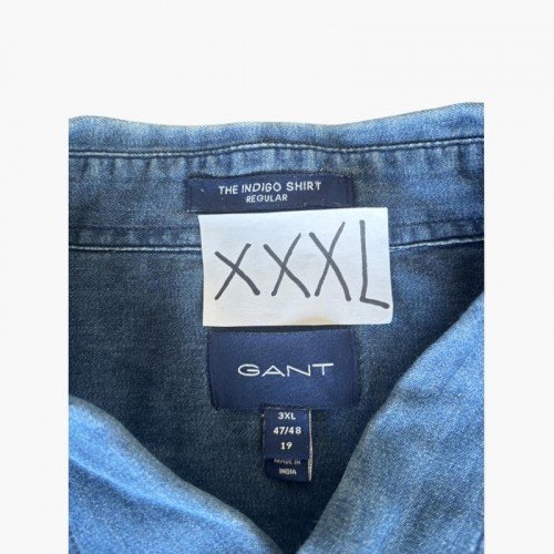 Gant Μπλε Indigo Μακρυμάνικο Πουκάμισο – Μέγεθος XXXL / Pre-Owned
