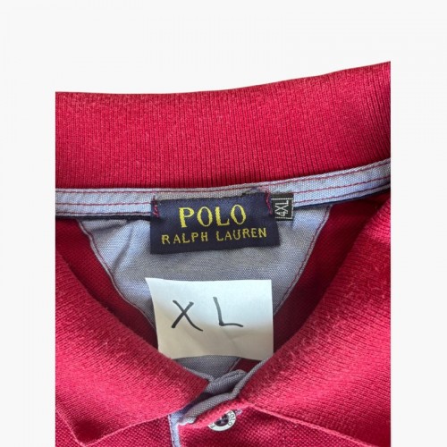 Polo Ralph Lauren Κόκκινη Μακρυμάνικη Polo Μπλούζα – Μέγεθος XL / Pre-Owned