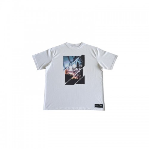 Λευκό Oversized T-Shirt με Γεωμετρικό Landscape Print – Μέγεθος XXL / Pre-Owned