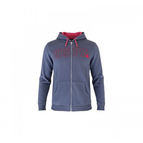 U.S. Polo Assn. Ανθρακί Ζακέτα Hoodie με Κόκκινες Λεπτομέρειες – Μέγεθος XXXL / Pre-Owned