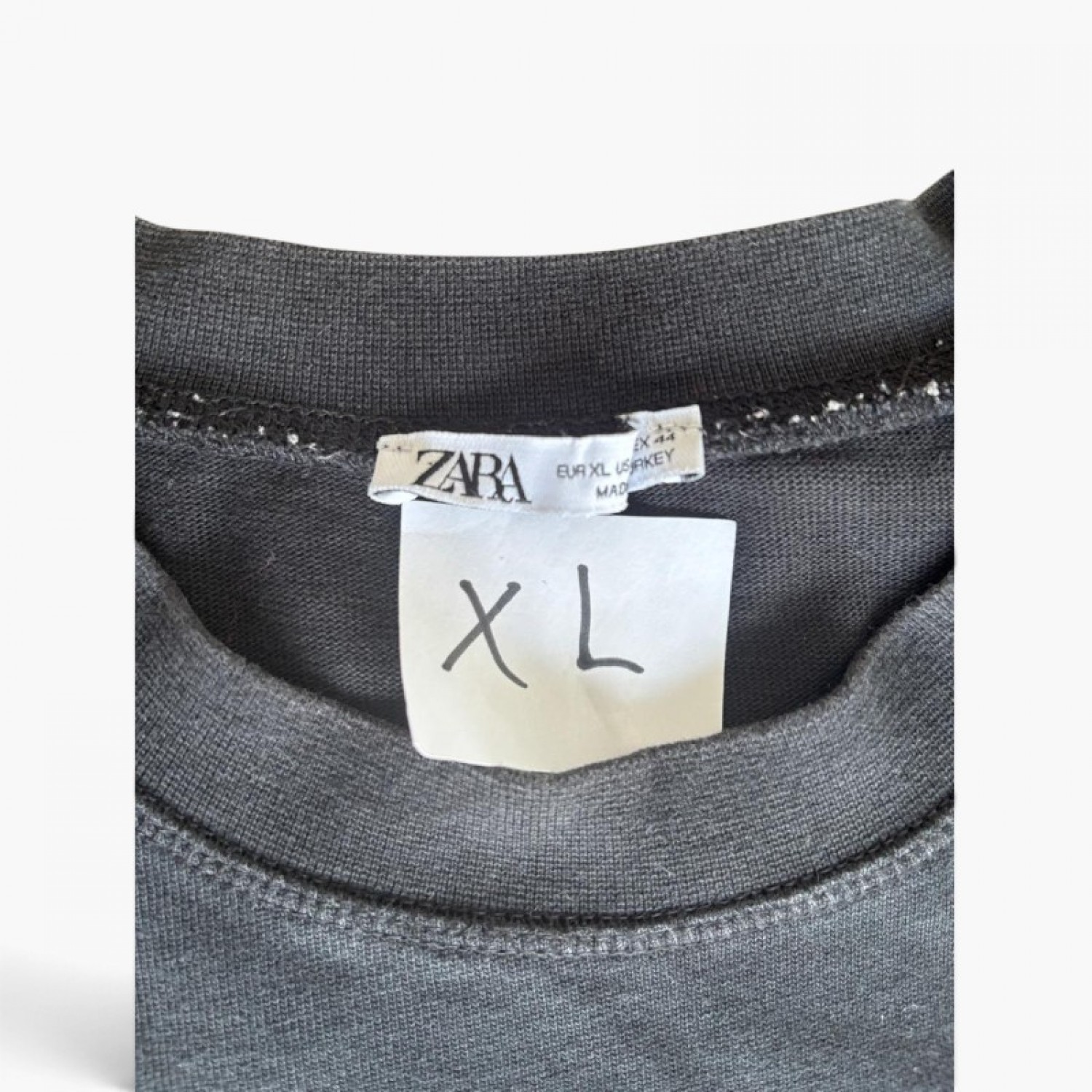 Zara Ανθρακί Oversized Basic T-Shirt – Μέγεθος XL / Pre-Owned