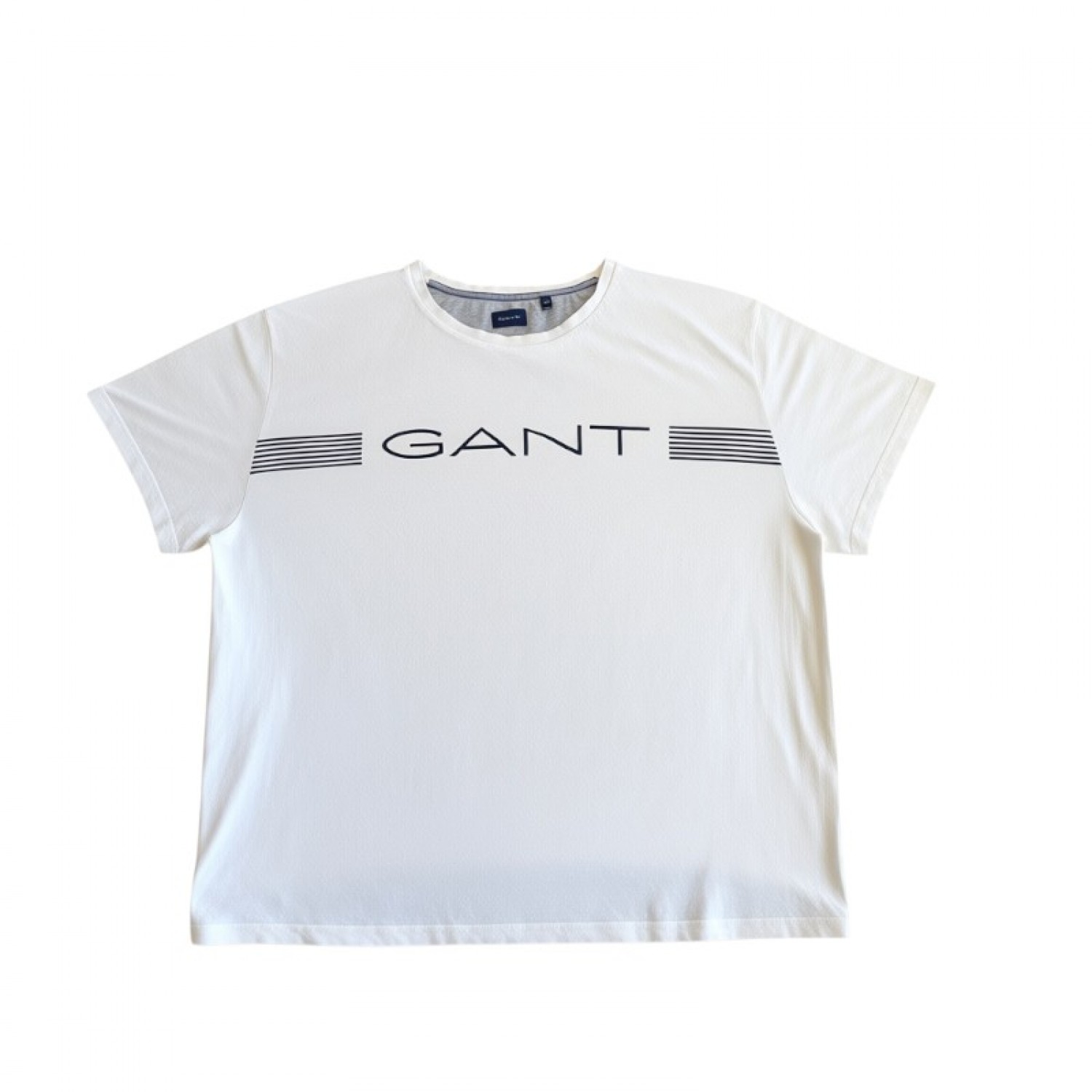 Gant Λευκό T-Shirt με Navy Logo Print – Μέγεθος XXXL / Pre-Owned