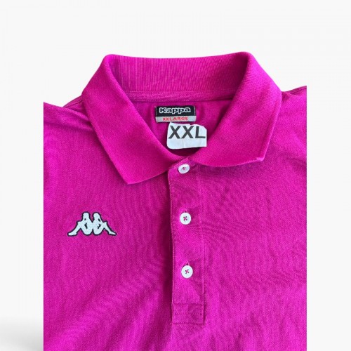 Kappa Φούξια Polo Μπλούζα με Λευκό Logo – Μέγεθος XXL / Pre-Owned