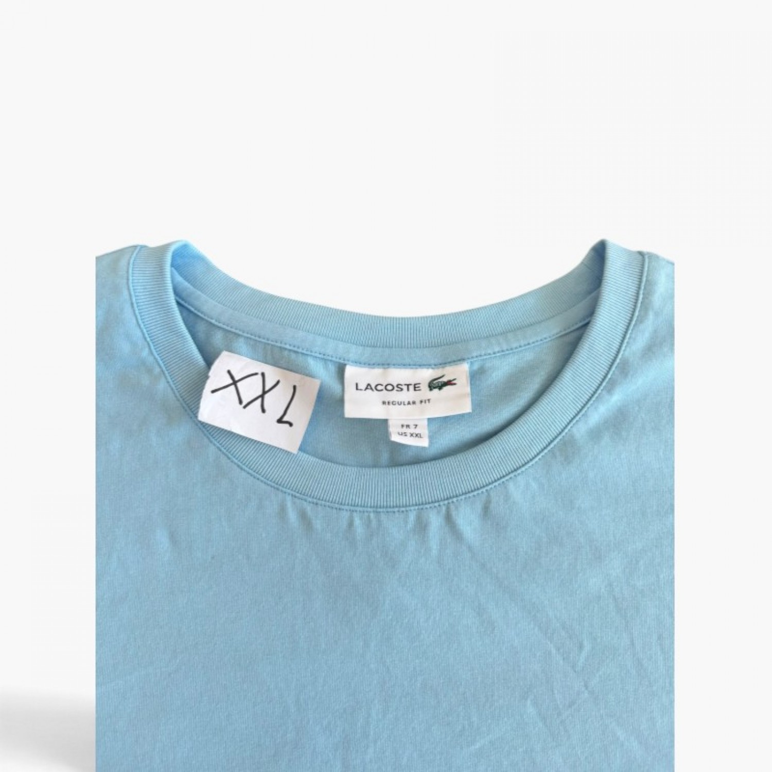 Lacoste Ανοιχτό Γαλάζιο T-Shirt Regular Fit – Μέγεθος XXL / Pre-Owned