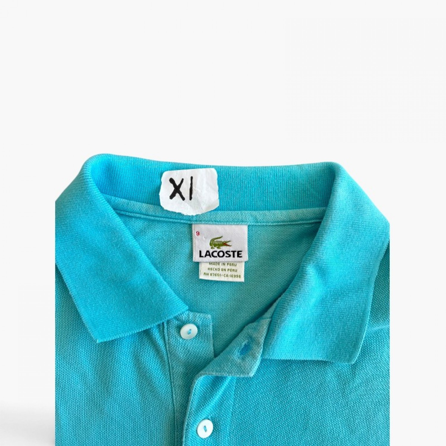 Lacoste Τιρκουάζ Polo Μπλούζα με Κροκόδειλο – Μέγεθος XL / Pre-Owned