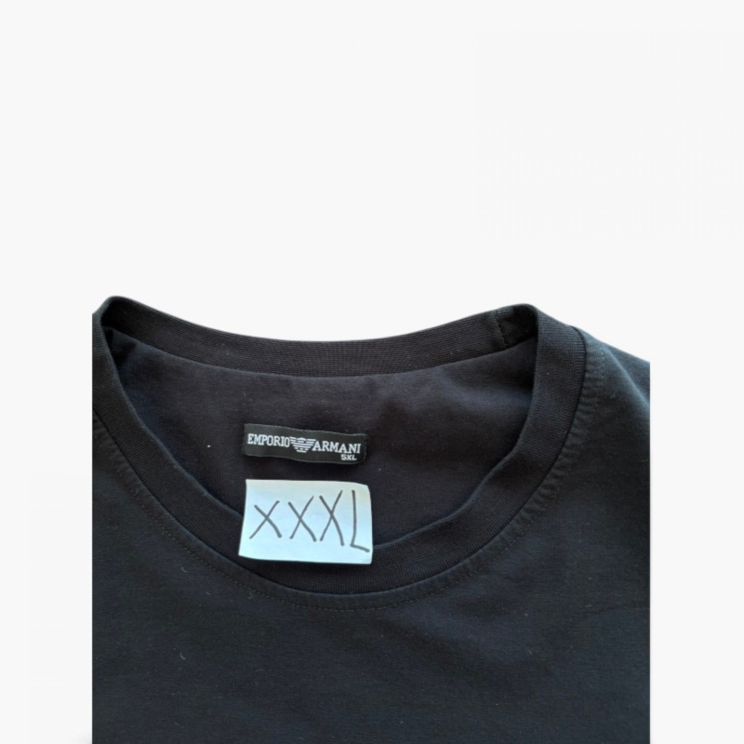 Emporio Armani Μαύρο Αμάνικο T-Shirt με Tonal Logo – Μέγεθος XXXL / Pre-Owned
