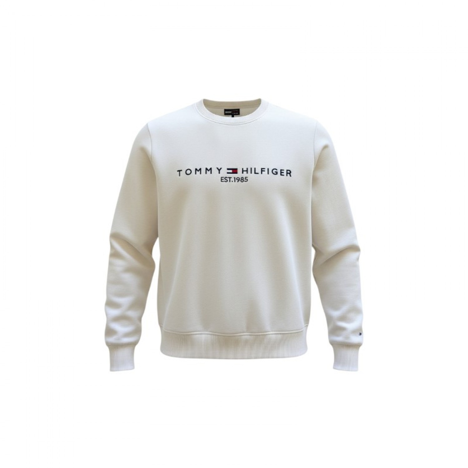 Tommy Hilfiger Εκρού Φούτερ με Κεντρικό Logo – Μέγεθος S / Pre-Owned