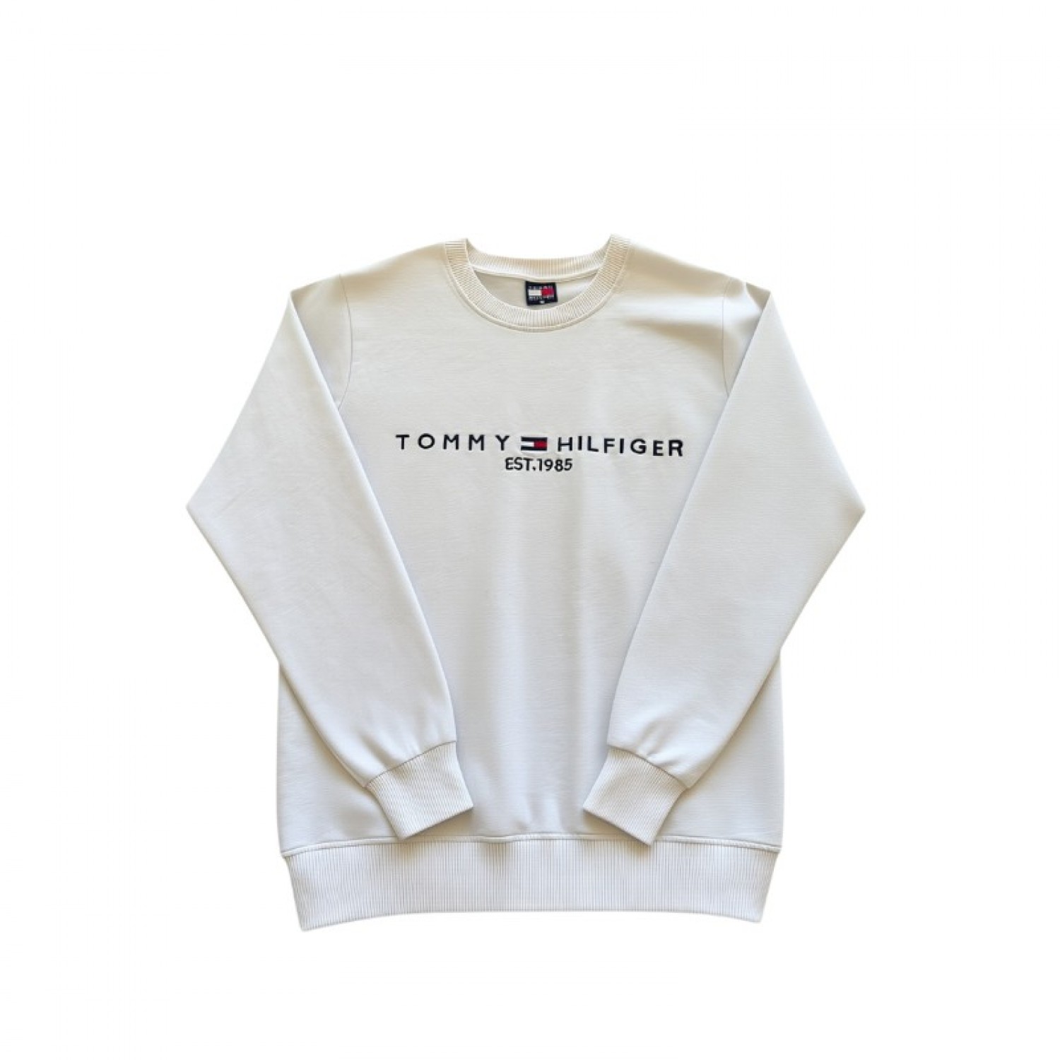 Tommy Hilfiger Εκρού Φούτερ με Κεντρικό Logo – Μέγεθος S / Pre-Owned