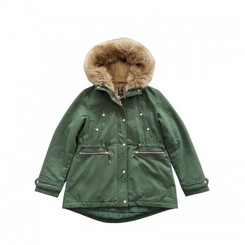 TRF Outerwear Πράσινο Parka με Γούνινη Κουκούλα – Μέγεθος M / Pre-Owned