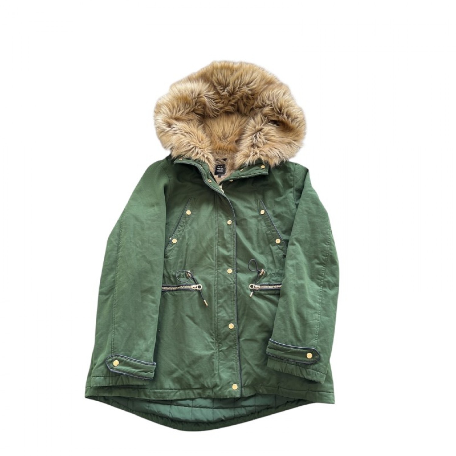 TRF Outerwear Πράσινο Parka με Γούνινη Κουκούλα – Μέγεθος M / Pre-Owned