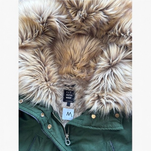 TRF Outerwear Πράσινο Parka με Γούνινη Κουκούλα – Μέγεθος M / Pre-Owned