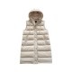 Zara Μπεζ Μακρύ Αμάνικο Puffer με Κουκούλα – Μέγεθος L / Pre-Owned
