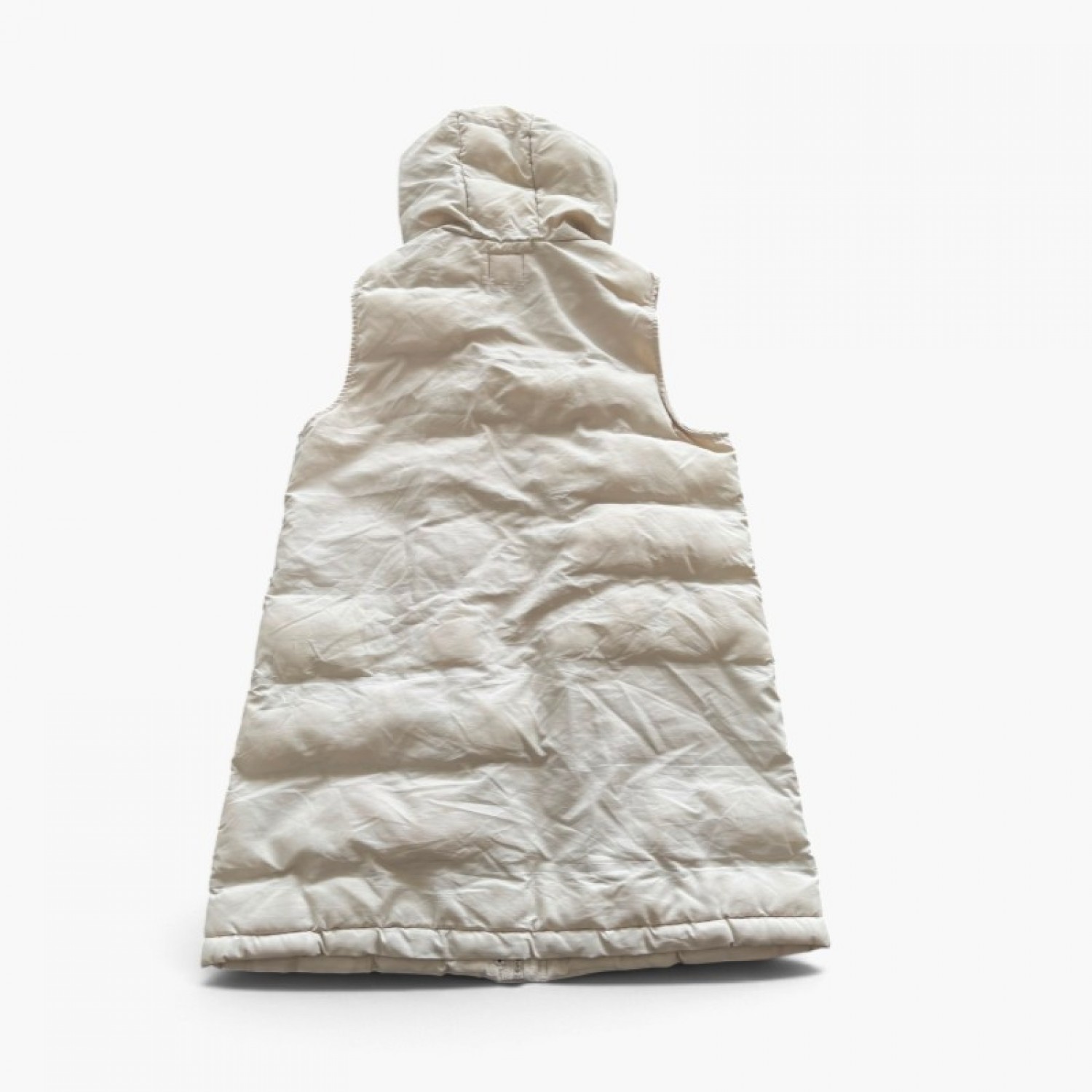 Zara Μπεζ Μακρύ Αμάνικο Puffer με Κουκούλα – Μέγεθος L / Pre-Owned