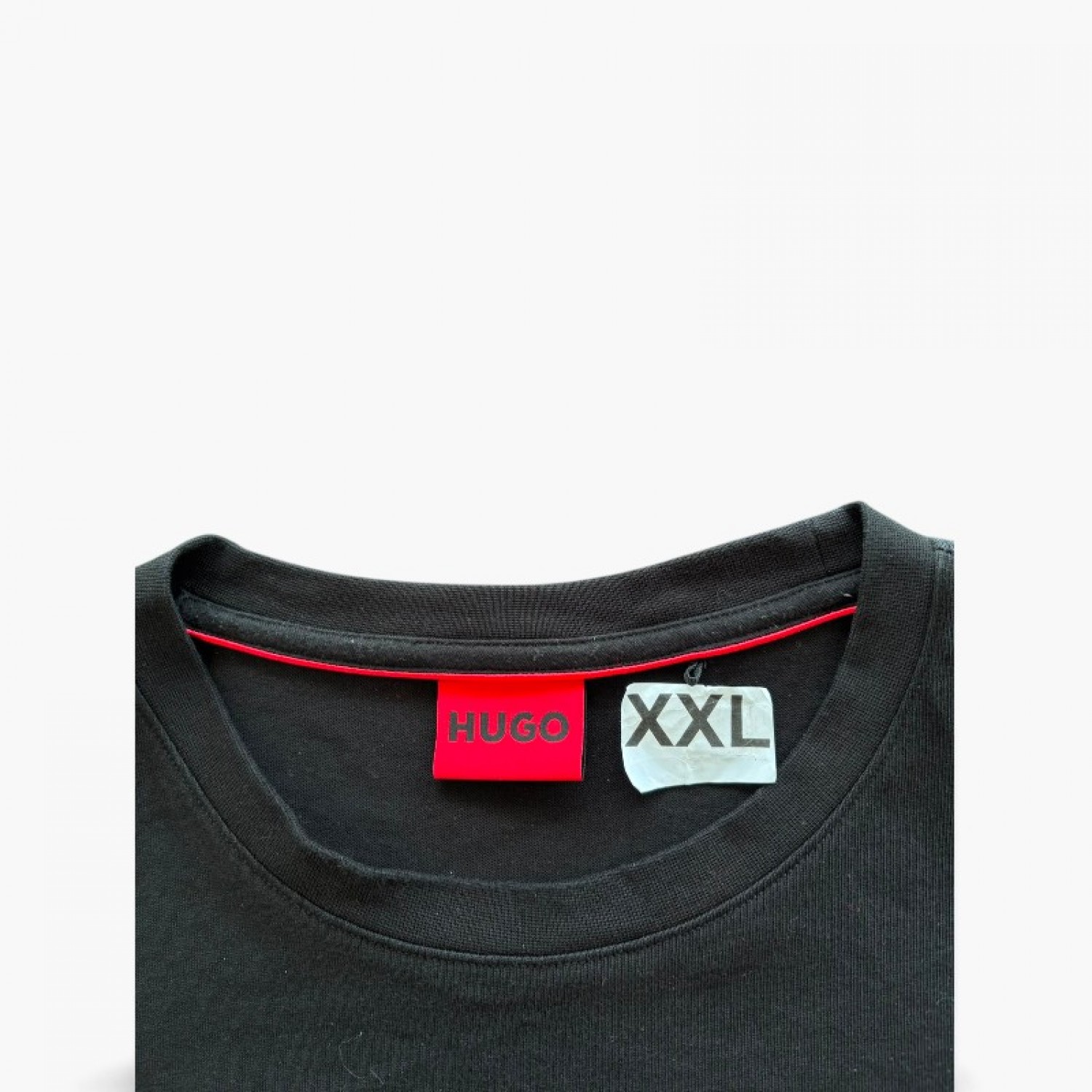 Hugo Μαύρο Αμάνικο T-Shirt με Κόκκινο Logo Print – Μέγεθος XXL / Pre-Owned