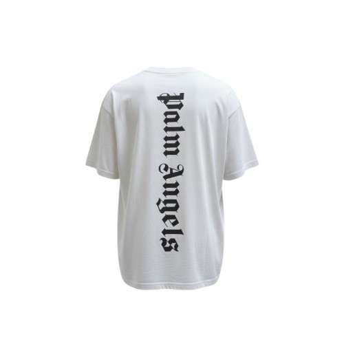 Palm Angels Λευκό Oversized T-Shirt με Κάθετο Logo – Μέγεθος XXL / Pre-Owned