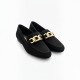 Μαύρα Suede Loafers με Χρυσή Αλυσίδα – Μέγεθος 40 / Pre-Owned