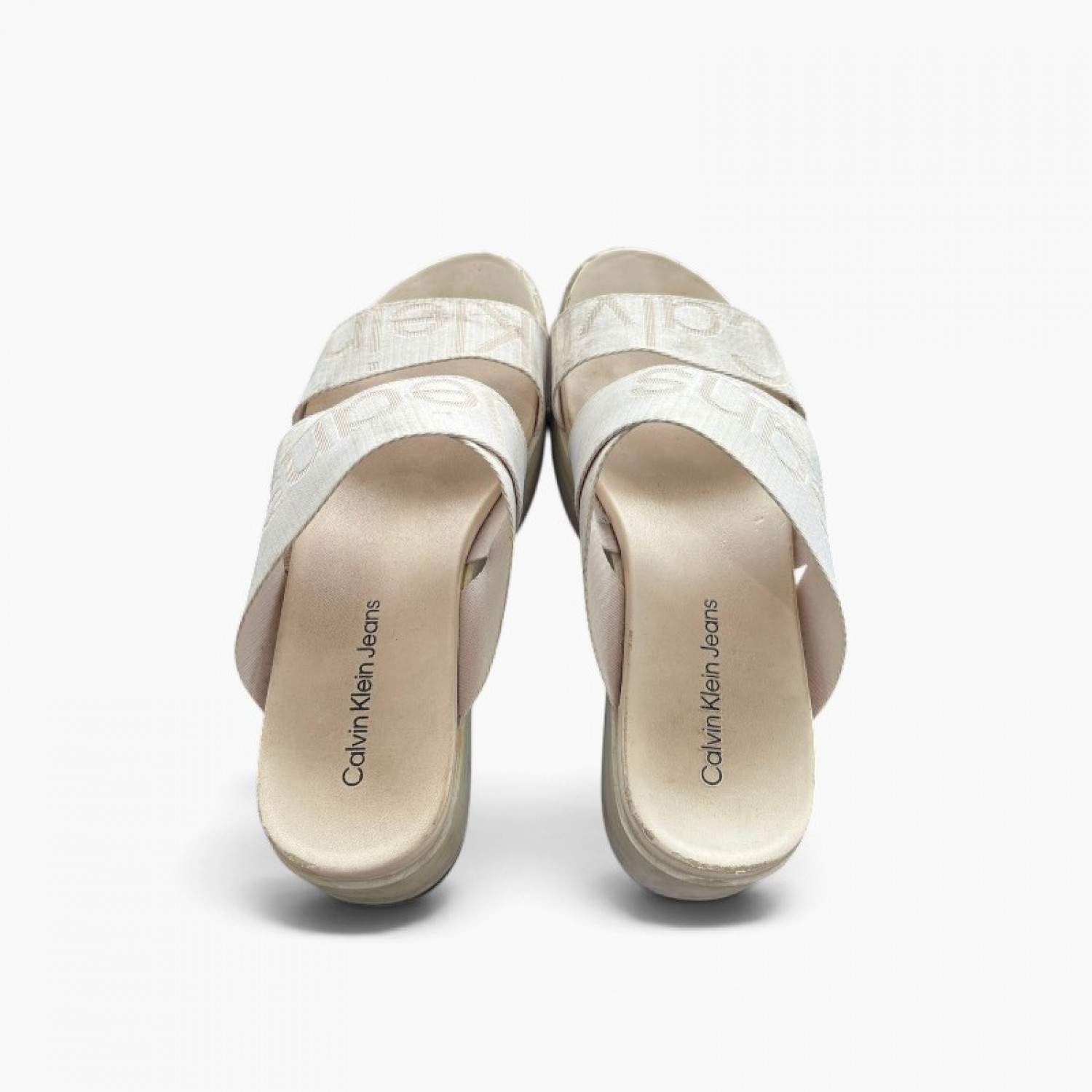 Calvin Klein Jeans Μπεζ Platform Slides – Μέγεθος 39 / Pre-Owned