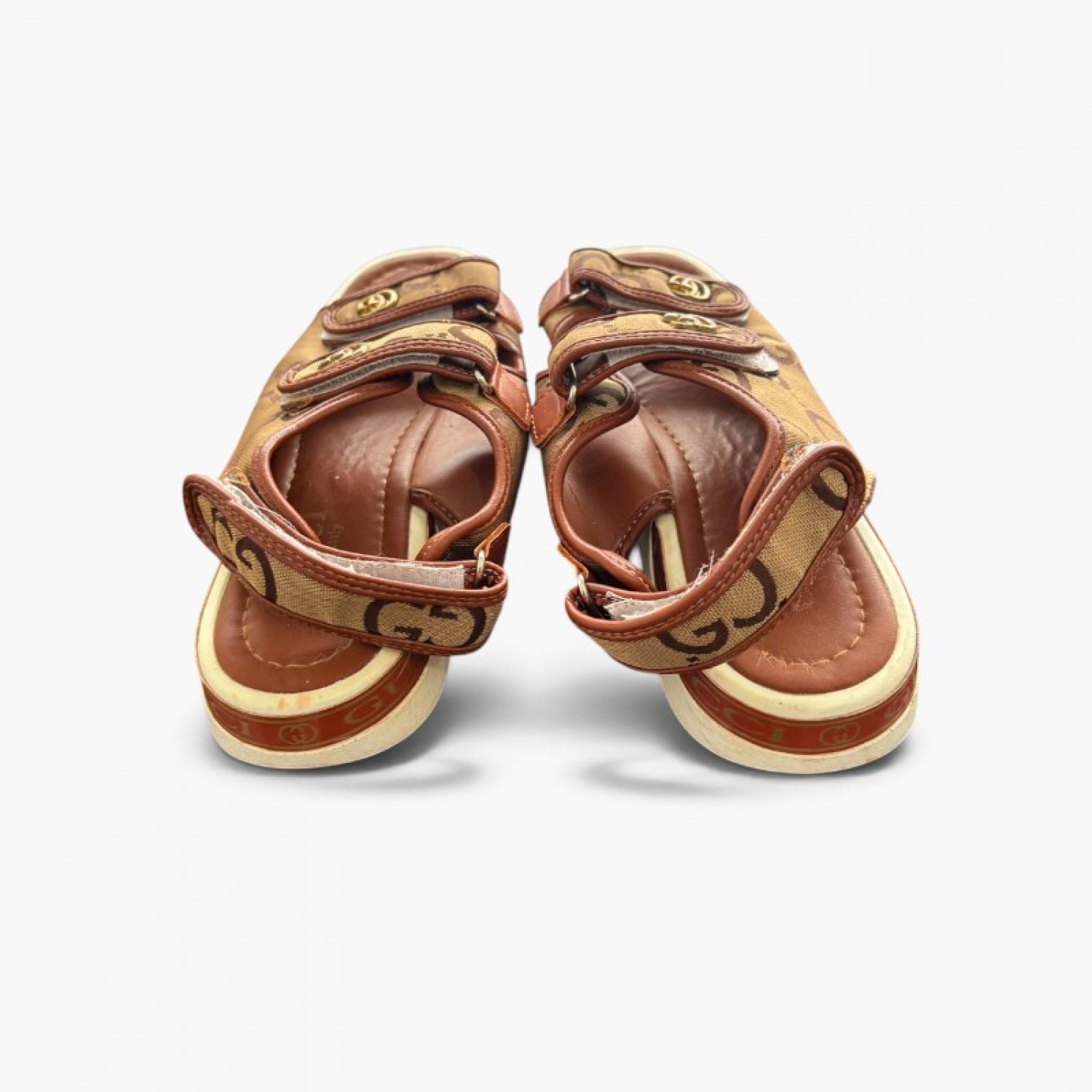 Gucci Καφέ Monogram Πέδιλα με Velcro – Μέγεθος 39 / Pre-Owned