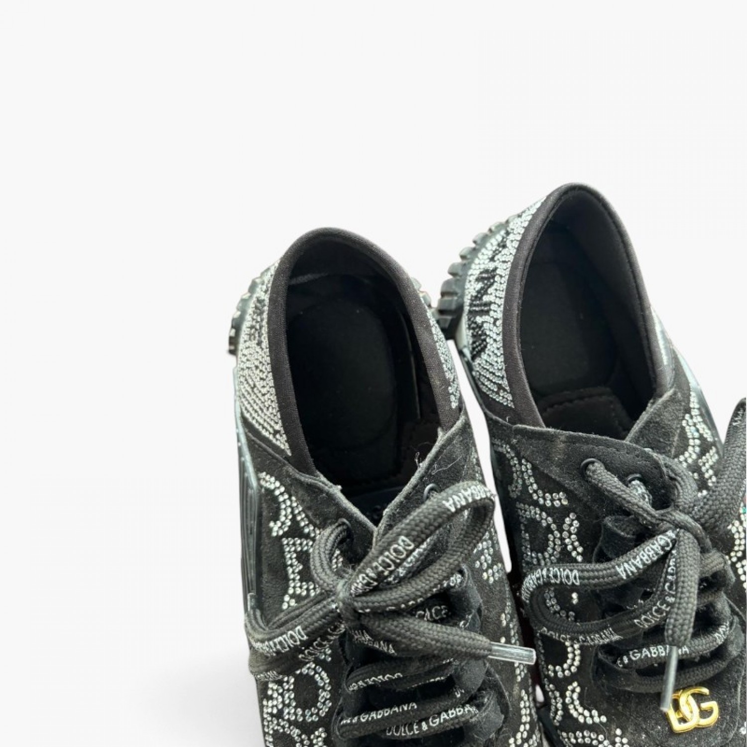 Dolce & Gabbana Μαύρα Sneakers με Strass DG – Μέγεθος 39 / Pre-Owned