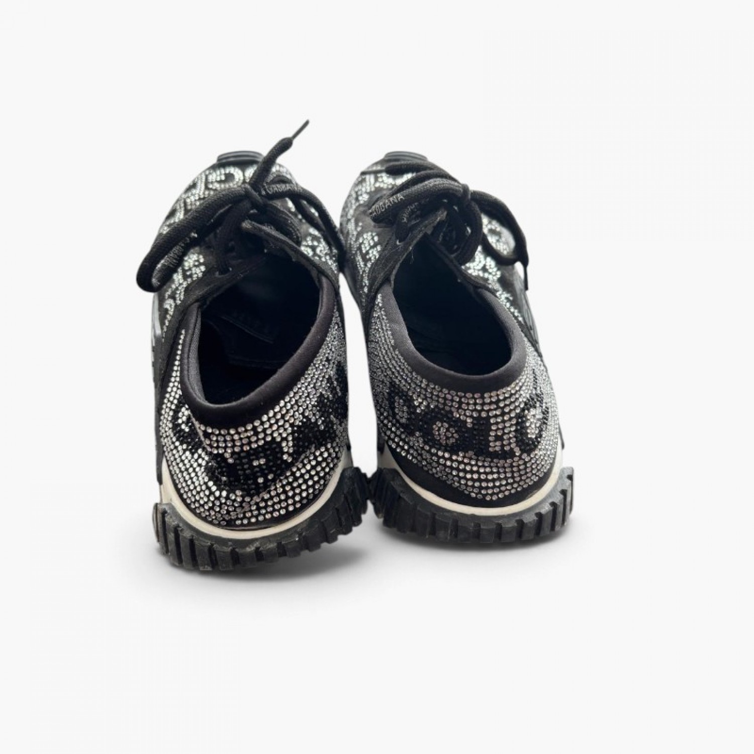 Dolce & Gabbana Μαύρα Sneakers με Strass DG – Μέγεθος 39 / Pre-Owned