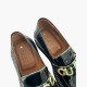 Gucci Μαύρα Λουστρίνι Loafers με Χρυσό Logo – Μέγεθος 44 / Pre-Owned