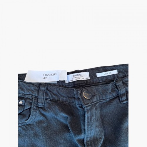 Bershka Μαύρο Wide Leg Jeans — L / Pre-Owned