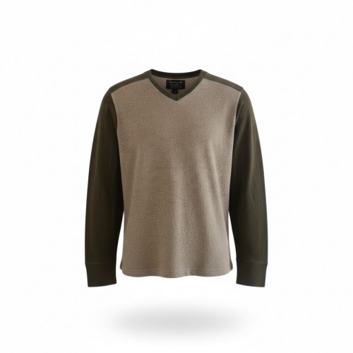 Abercrombie - Ανδρική Μακρυμάνικη Μπλούζα V-Neck Καφέ Χακί / Pre-Owned